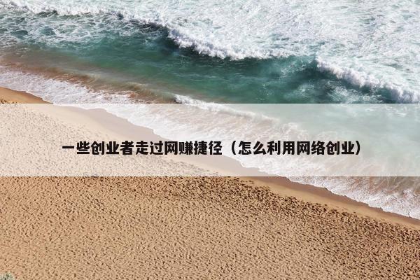 一些创业者走过网赚捷径（怎么利用网络创业）