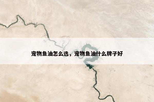 宠物鱼油怎么选，宠物鱼油什么牌子好