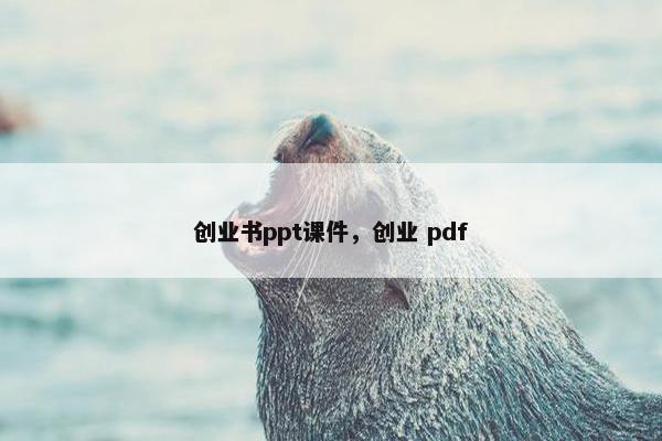 创业书ppt课件，创业 pdf