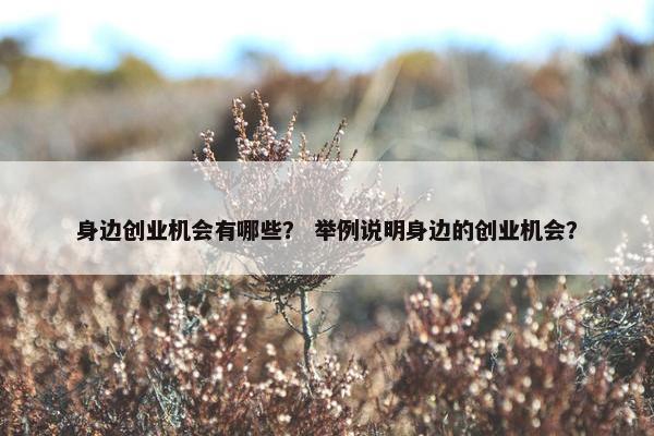 身边创业机会有哪些？ 举例说明身边的创业机会？