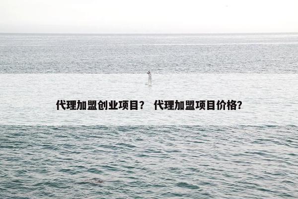 代理加盟创业项目？ 代理加盟项目价格？