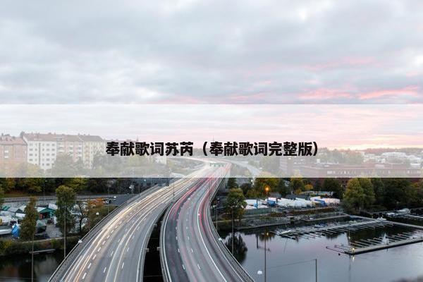 奉献歌词苏芮（奉献歌词完整版）
