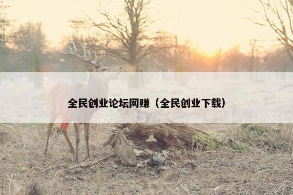 全民创业论坛网赚（全民创业下载）