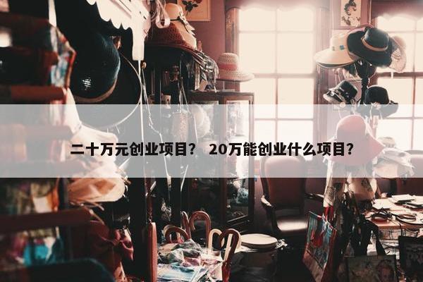 二十万元创业项目？ 20万能创业什么项目？