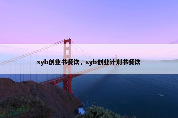 syb创业书餐饮，syb创业计划书餐饮