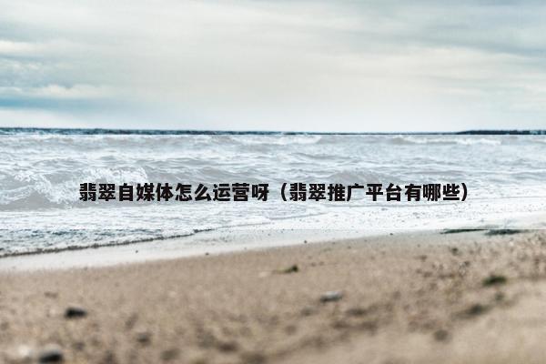 翡翠自媒体怎么运营呀（翡翠推广平台有哪些）