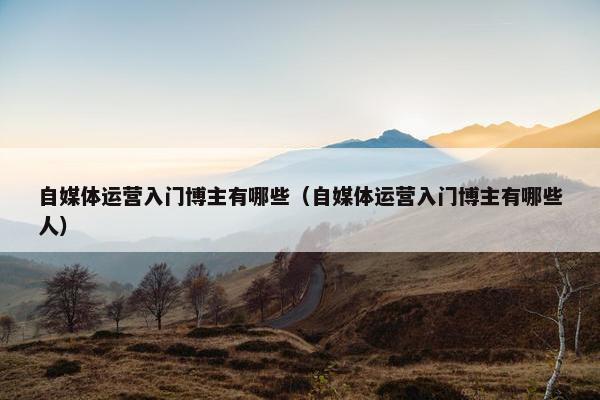自媒体运营入门博主有哪些（自媒体运营入门博主有哪些人）