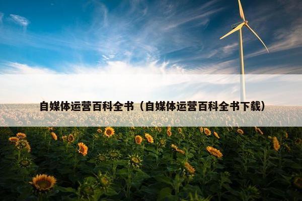自媒体运营百科全书（自媒体运营百科全书下载）