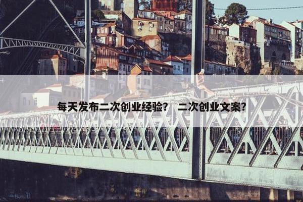 每天发布二次创业经验？ 二次创业文案？