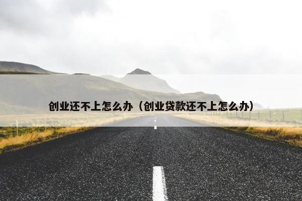 创业还不上怎么办（创业贷款还不上怎么办）