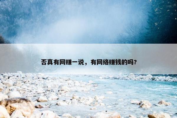 否真有网赚一说，有网络赚钱的吗?