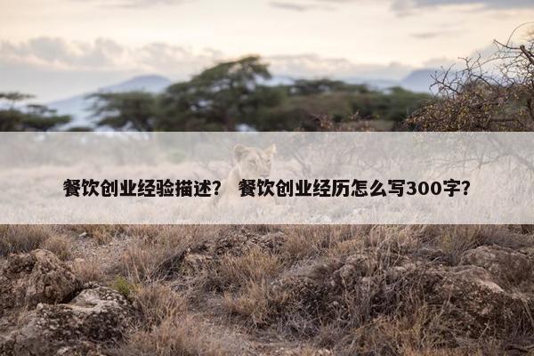 餐饮创业经验描述？ 餐饮创业经历怎么写300字？