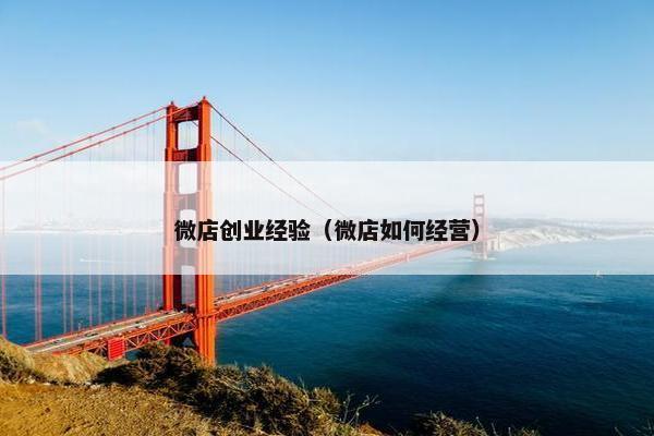微店创业经验（微店如何经营）