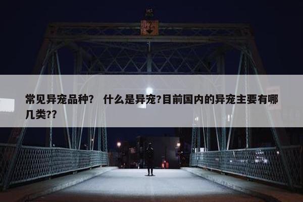 常见异宠品种？ 什么是异宠?目前国内的异宠主要有哪几类?？