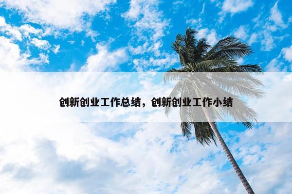 创新创业工作总结，创新创业工作小结