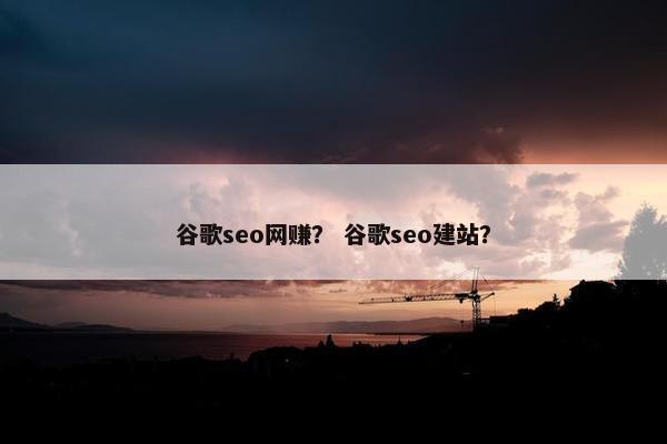 谷歌seo网赚？ 谷歌seo建站？