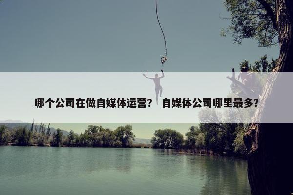 哪个公司在做自媒体运营？ 自媒体公司哪里最多？