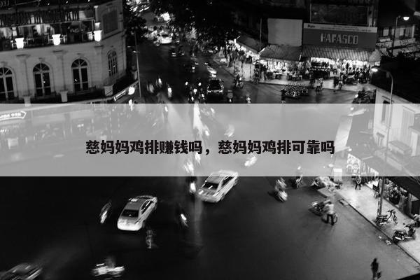 慈妈妈鸡排赚钱吗，慈妈妈鸡排可靠吗