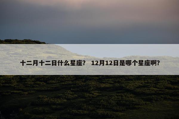 十二月十二日什么星座？ 12月12日是哪个星座啊？