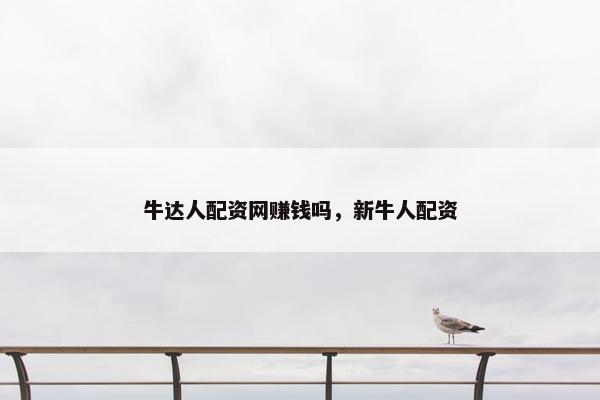 牛达人配资网赚钱吗，新牛人配资