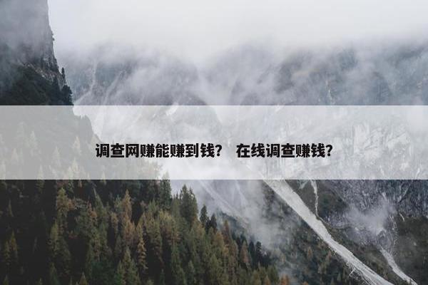 调查网赚能赚到钱？ 在线调查赚钱？