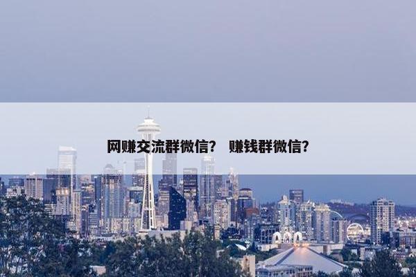 网赚交流群微信？ 赚钱群微信？