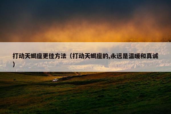 打动天蝎座更佳方法（打动天蝎座的,永远是温暖和真诚）