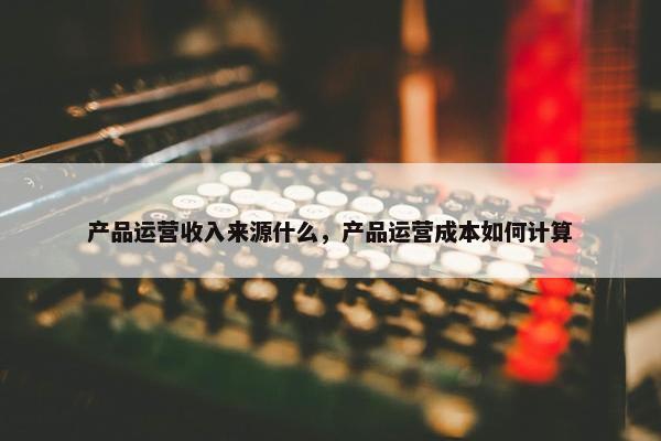 产品运营收入来源什么，产品运营成本如何计算