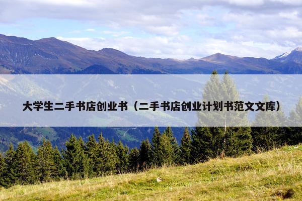 大学生二手书店创业书（二手书店创业计划书范文文库）