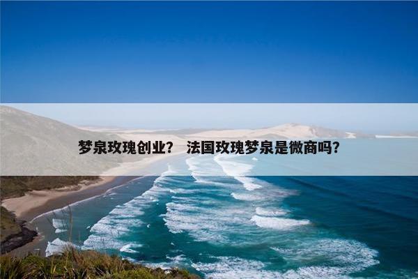 梦泉玫瑰创业？ 法国玫瑰梦泉是微商吗？