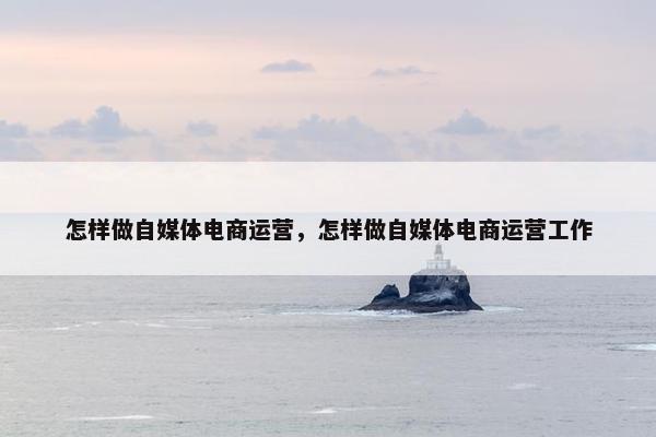 怎样做自媒体电商运营，怎样做自媒体电商运营工作