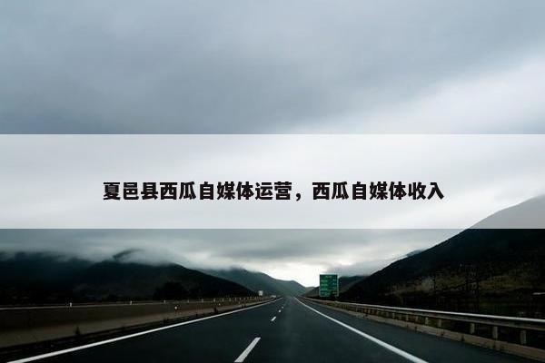 夏邑县西瓜自媒体运营，西瓜自媒体收入