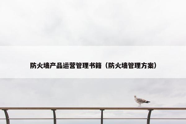 防火墙产品运营管理书籍（防火墙管理方案）