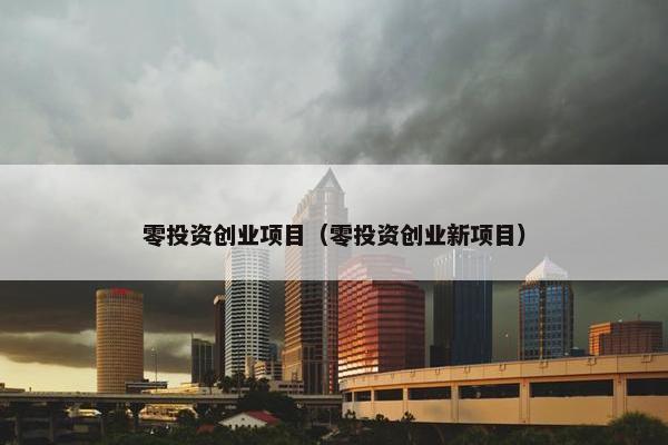 零投资创业项目（零投资创业新项目）