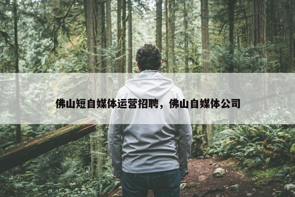佛山短自媒体运营招聘，佛山自媒体公司