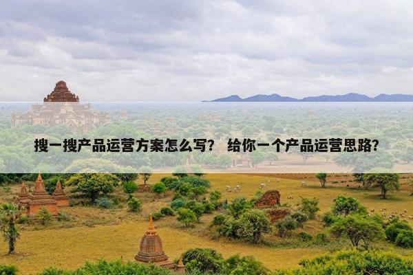 搜一搜产品运营方案怎么写？ 给你一个产品运营思路？