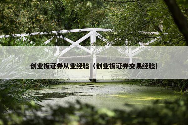 创业板证券从业经验（创业板证券交易经验）