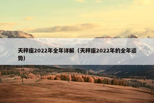 天秤座2022年全年详解（天秤座2022年的全年运势）