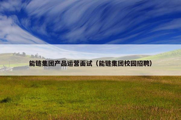 能链集团产品运营面试（能链集团校园招聘）