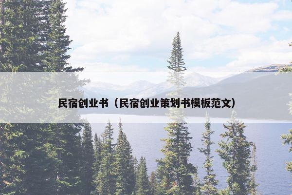 民宿创业书（民宿创业策划书模板范文）