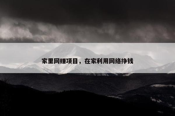 家里网赚项目，在家利用网络挣钱