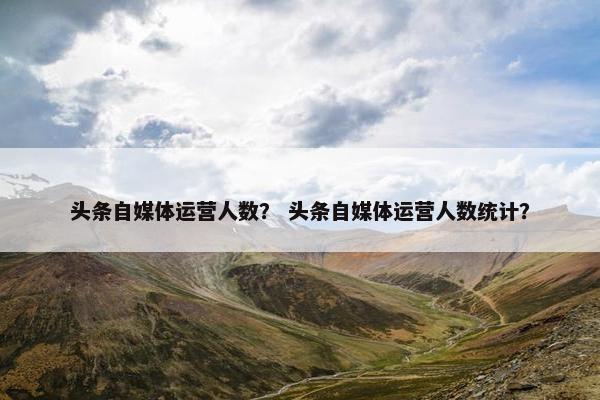 头条自媒体运营人数？ 头条自媒体运营人数统计？