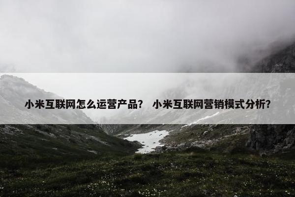 小米互联网怎么运营产品？ 小米互联网营销模式分析？