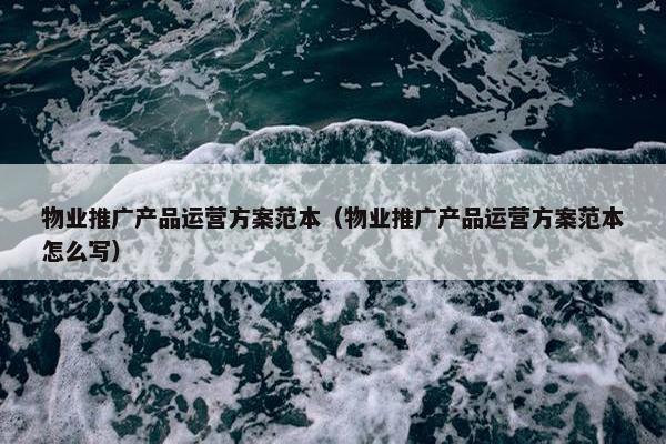 物业推广产品运营方案范本（物业推广产品运营方案范本怎么写）
