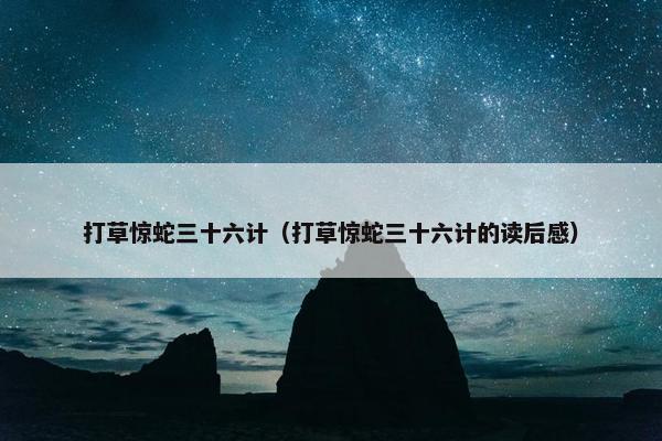打草惊蛇三十六计（打草惊蛇三十六计的读后感）