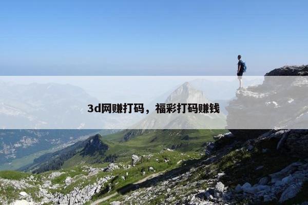 3d网赚打码，福彩打码赚钱