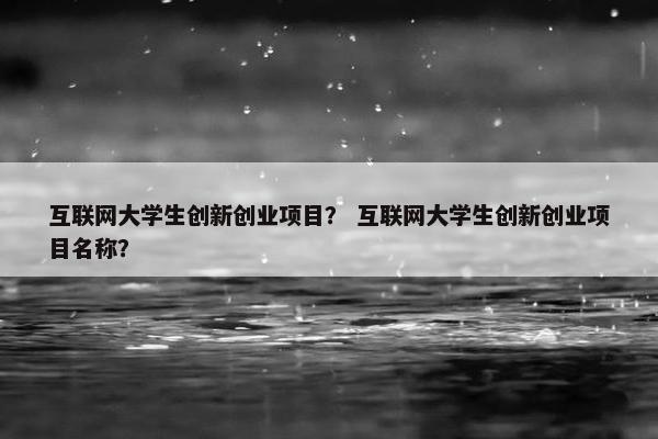 互联网大学生创新创业项目？ 互联网大学生创新创业项目名称？