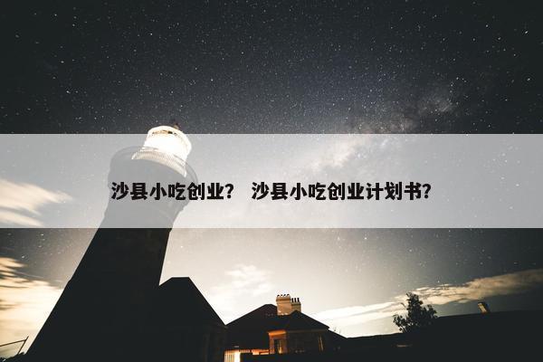 沙县小吃创业？ 沙县小吃创业计划书？