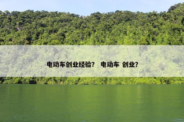 电动车创业经验？ 电动车 创业？