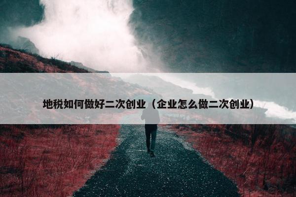地税如何做好二次创业（企业怎么做二次创业）